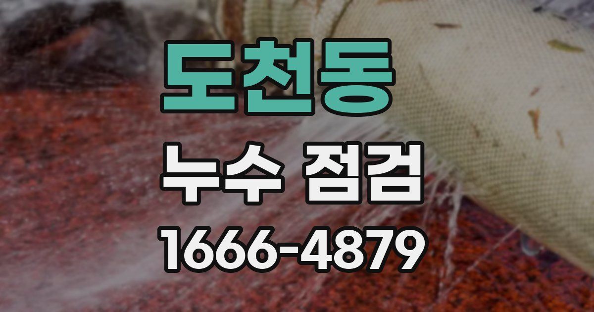 도천동 누수 점검