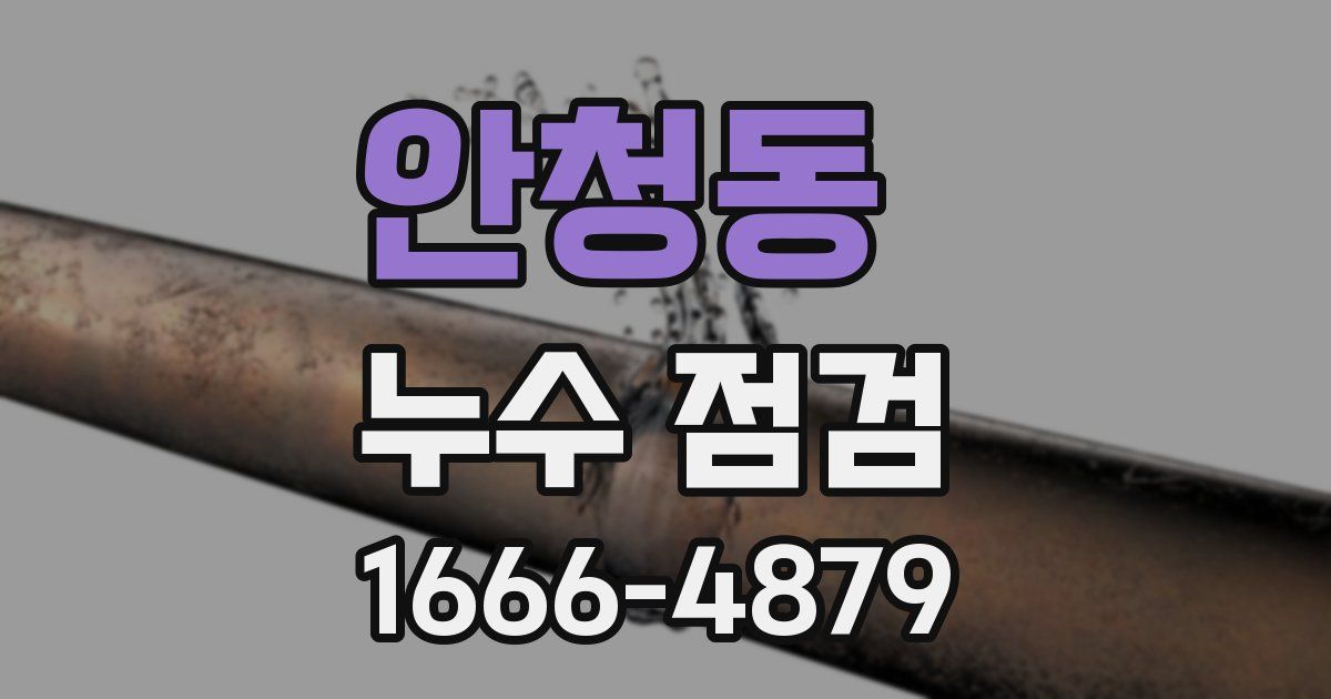 안청동 누수 점검