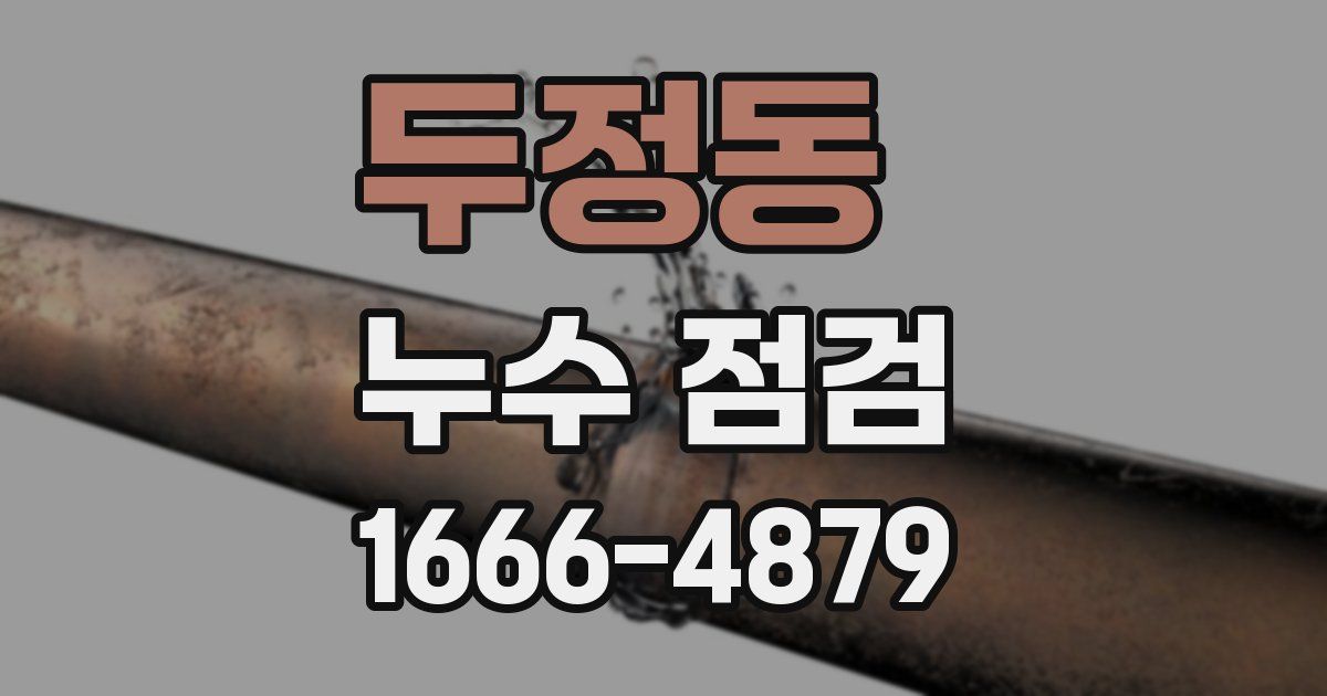 두정동 누수 점검