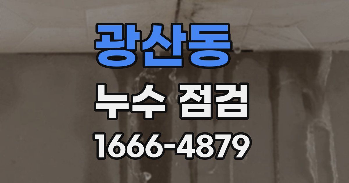 광산동 누수 점검