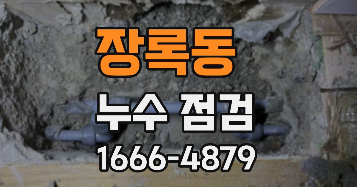 장록동 누수 점검
