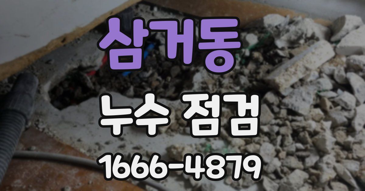 삼거동 누수 점검