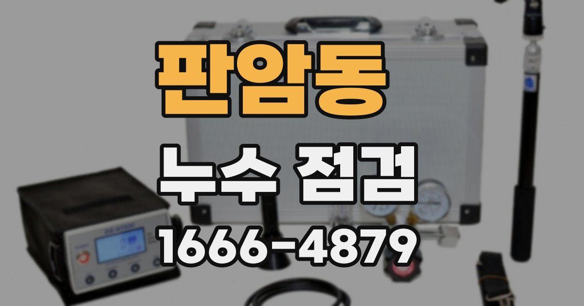 판암동 누수 점검