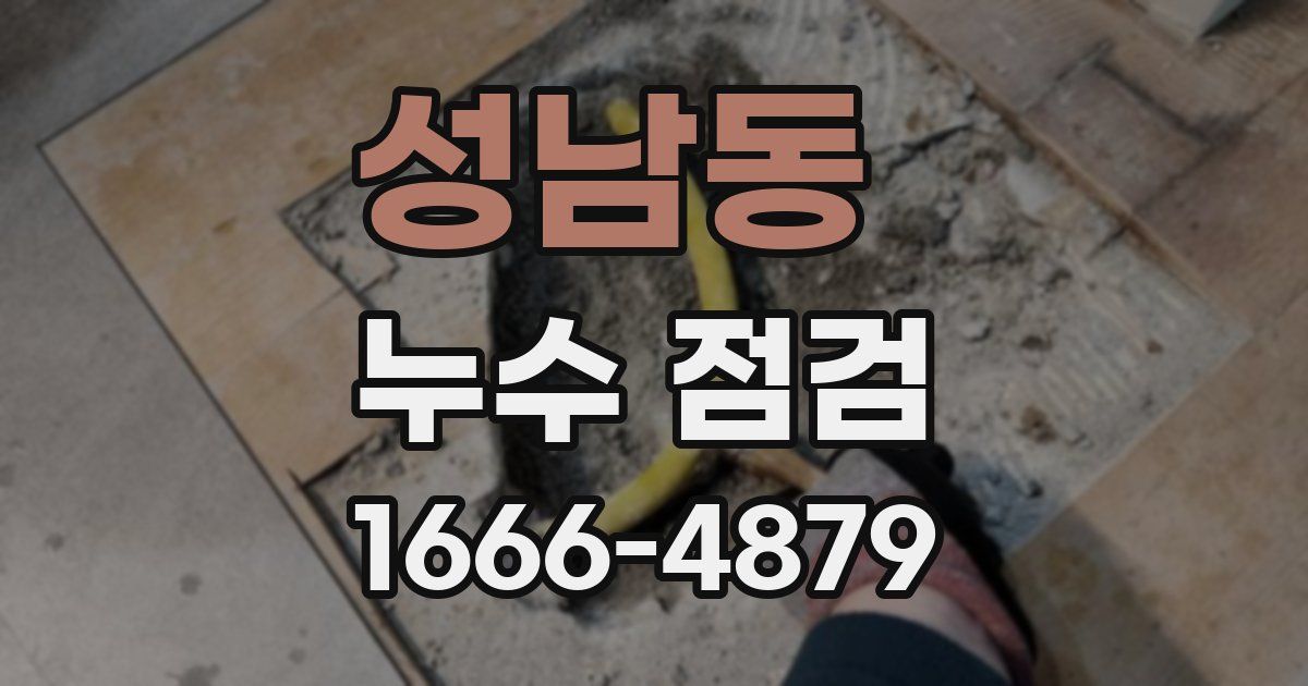 성남동 누수 점검