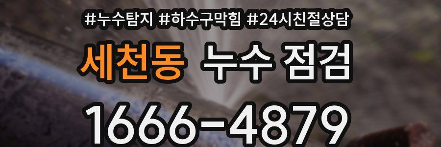 세천동 누수 점검