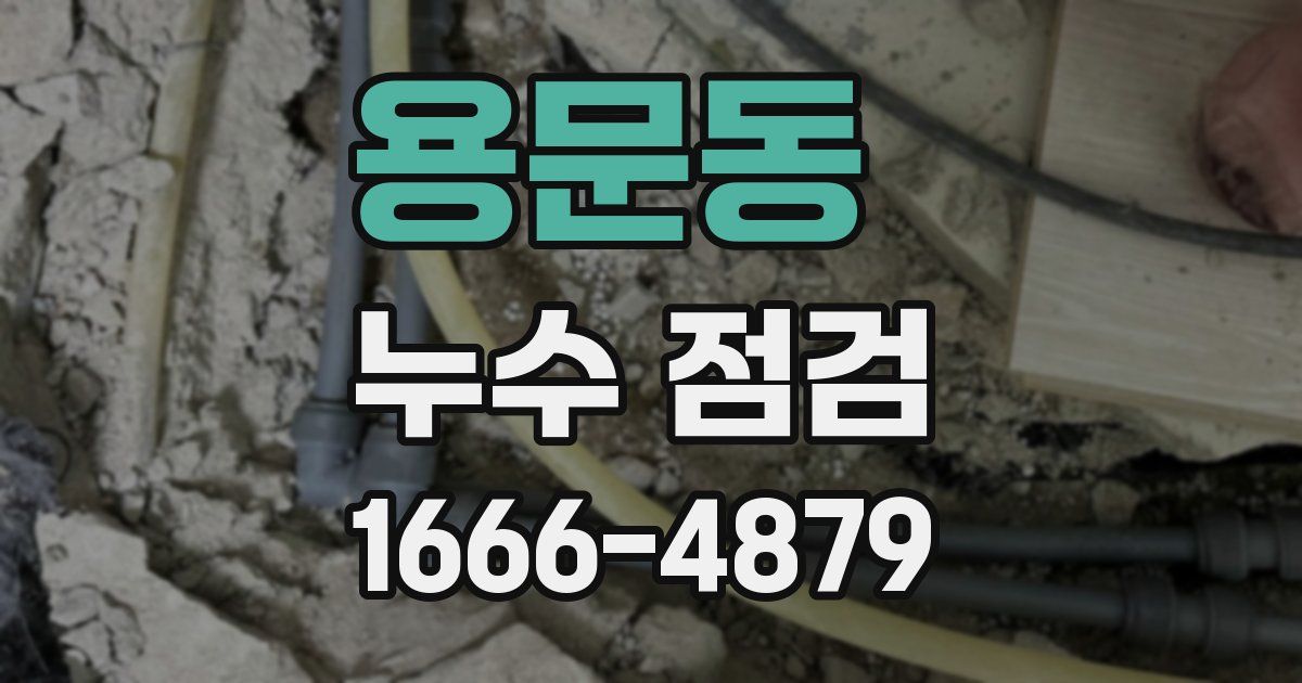 용문동 누수 점검