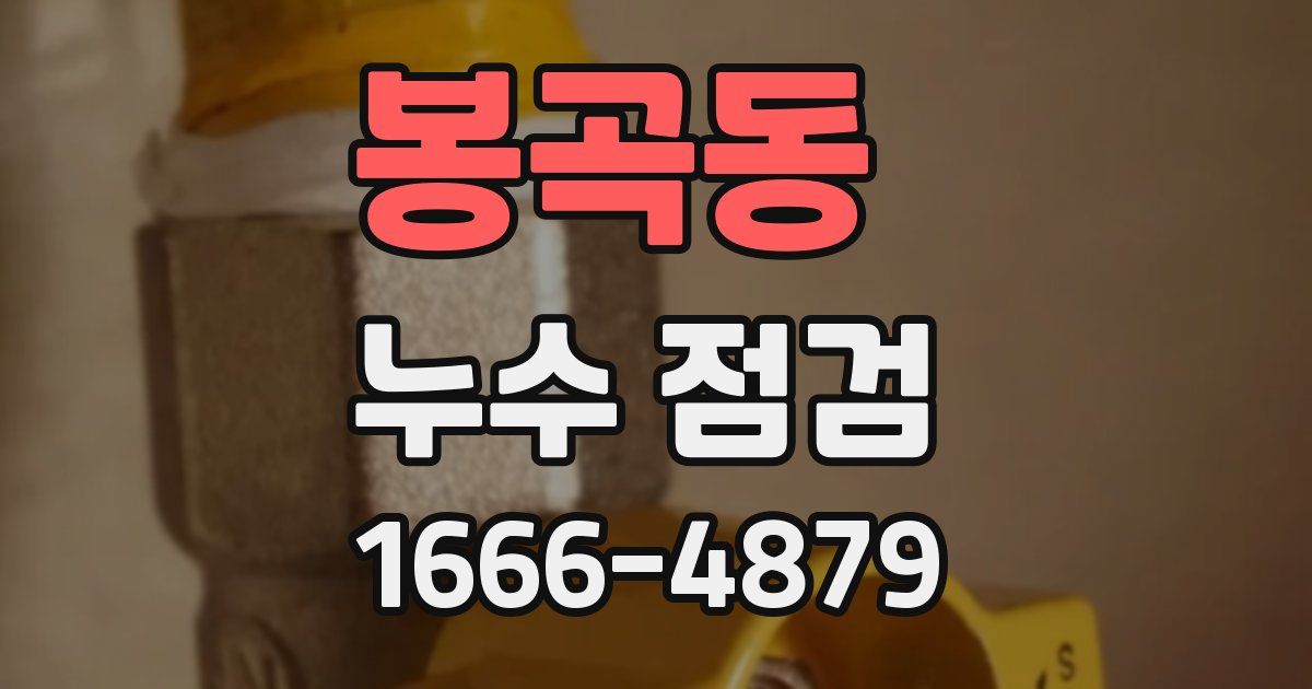 봉곡동 누수 점검