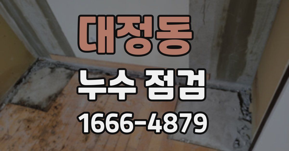 대정동 누수 점검