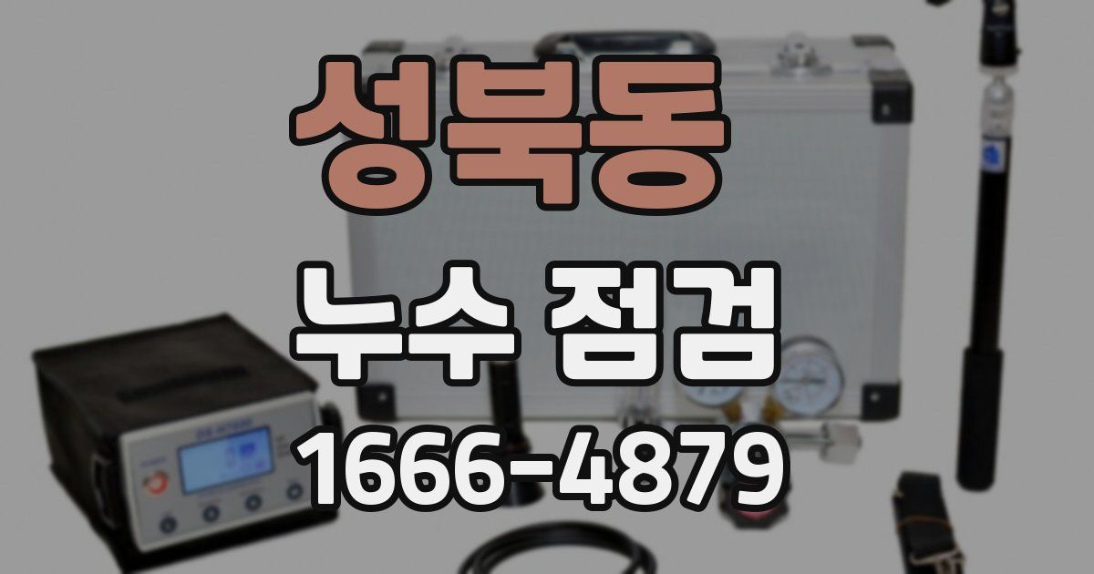 성북동 누수 점검