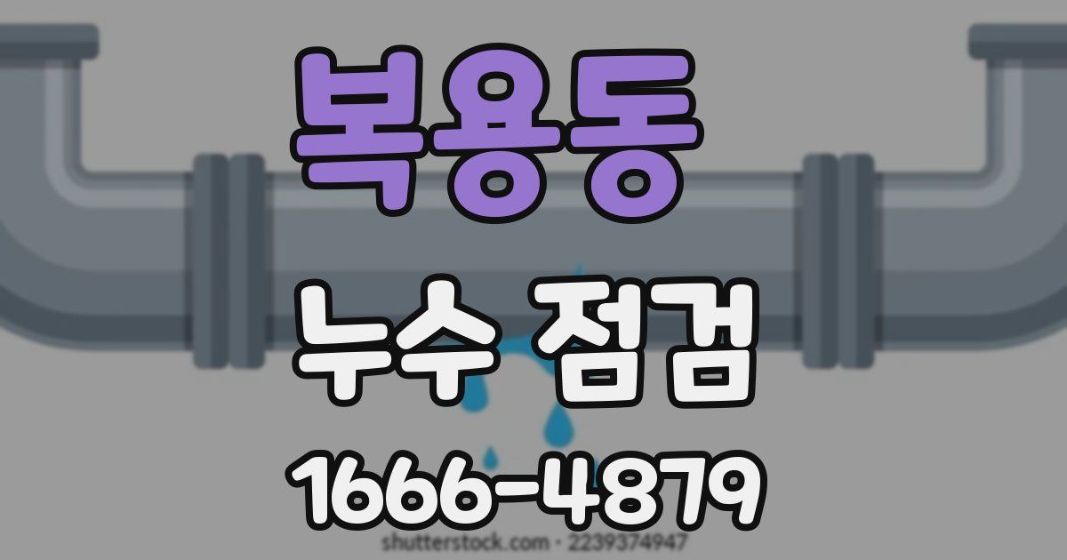 복용동 누수 점검
