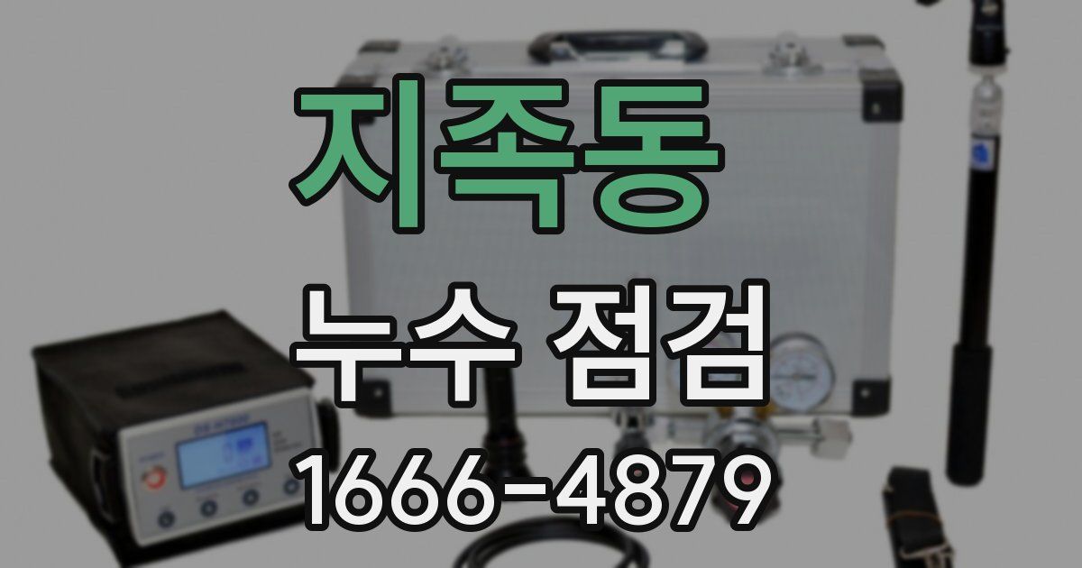 지족동 누수 점검