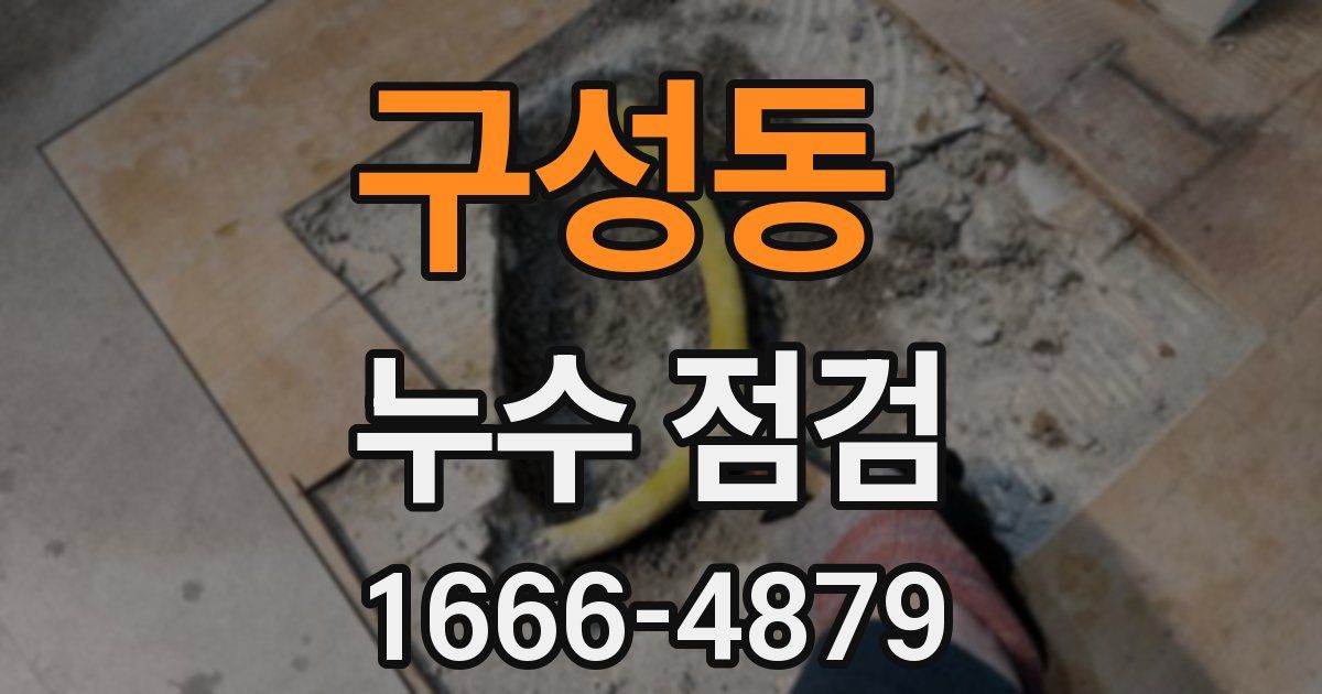 구성동 누수 점검