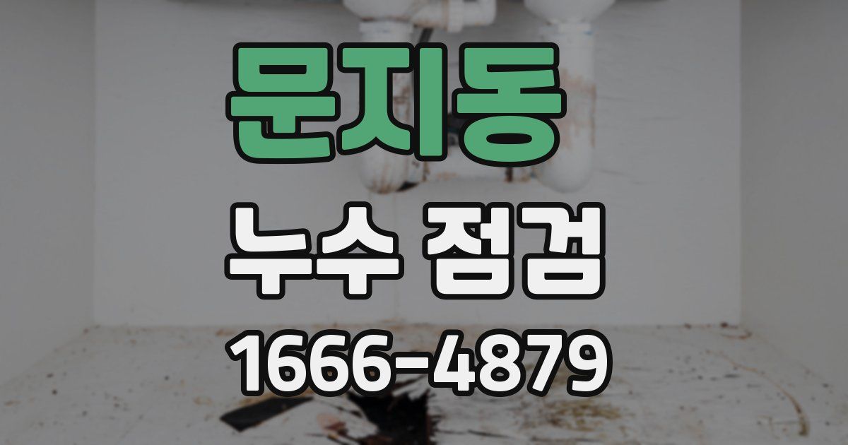 문지동 누수 점검