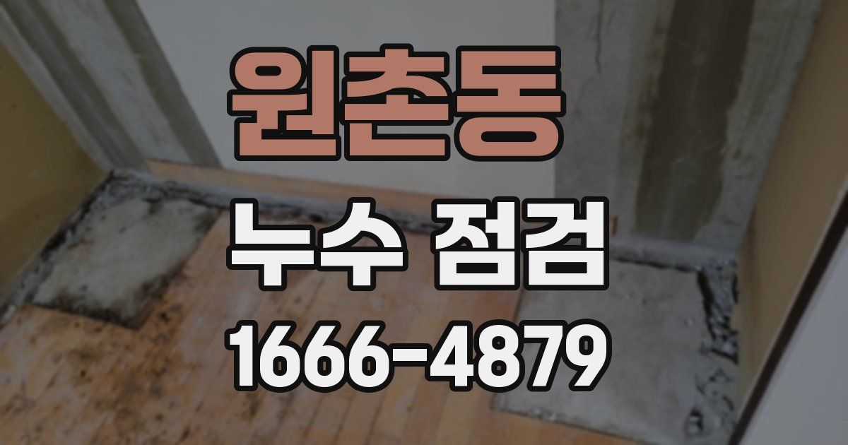 원촌동 누수 점검