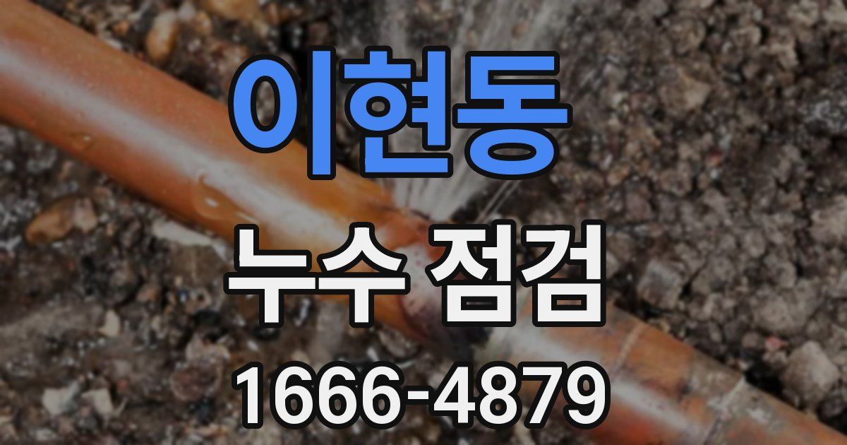 이현동 누수 점검