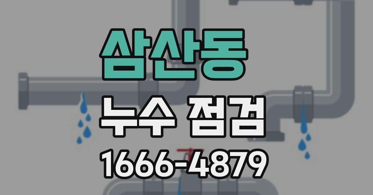 삼산동 누수 점검