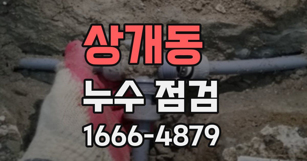 상개동 누수 점검
