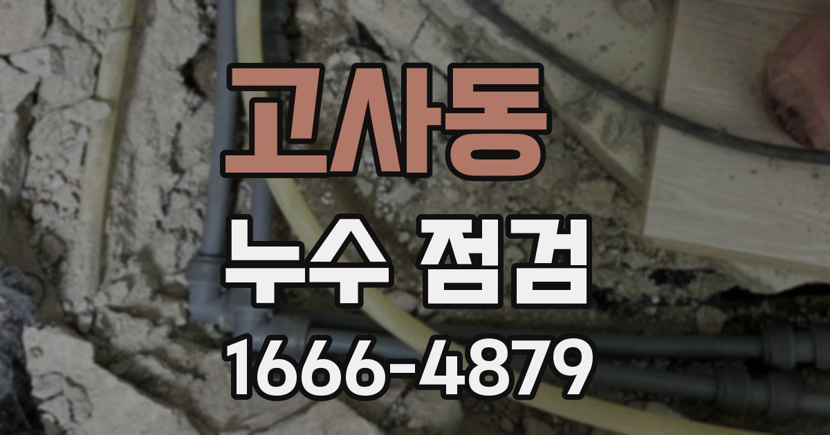 고사동 누수 점검