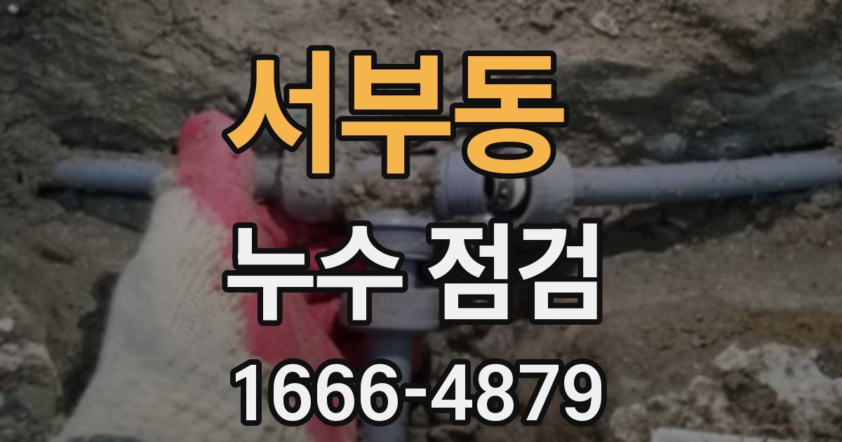 서부동 누수 점검