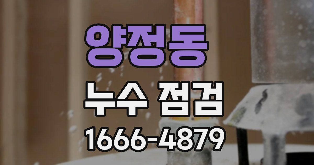 양정동 누수 점검