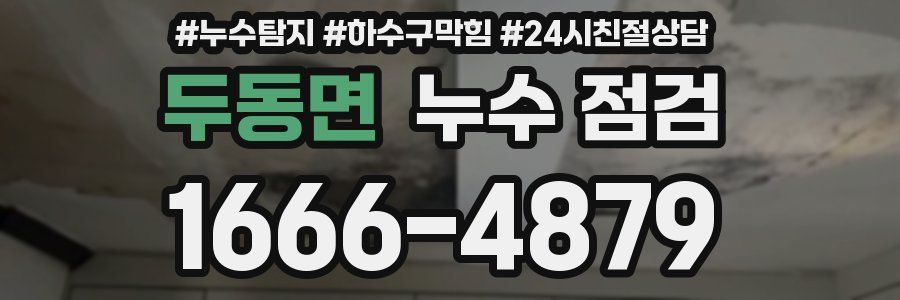 두동면 누수 점검