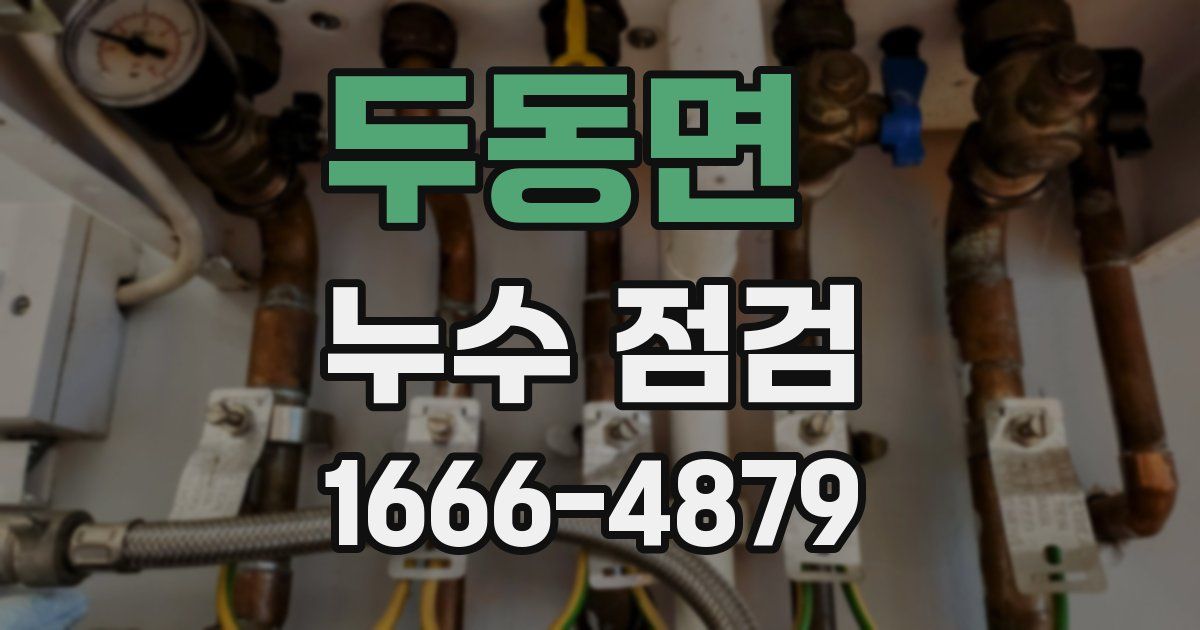 두동면 누수 점검