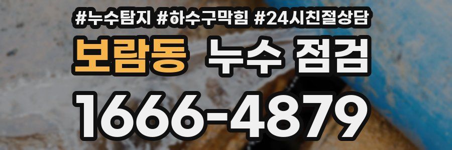 보람동 누수 점검