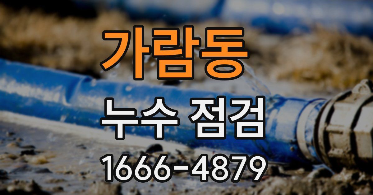 가람동 누수 점검