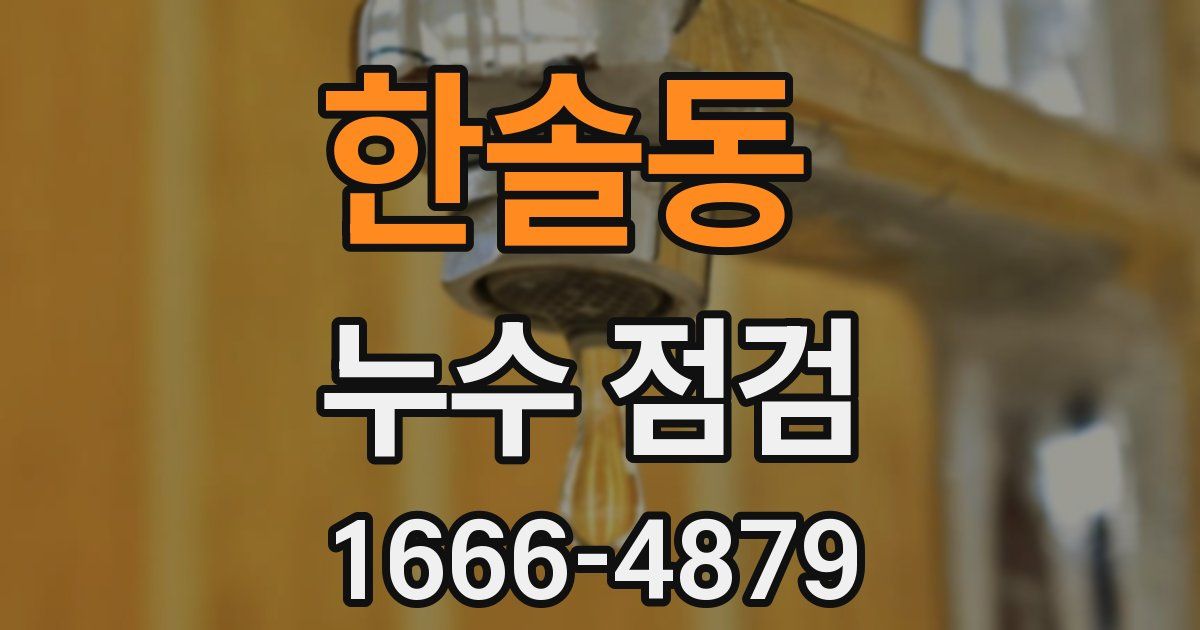 한솔동 누수 점검