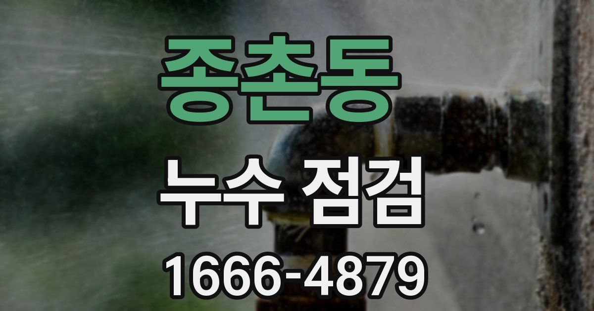 종촌동 누수 점검