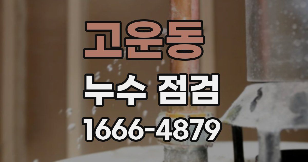 고운동 누수 점검