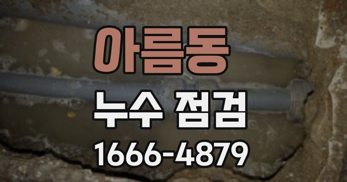 아름동 누수 점검