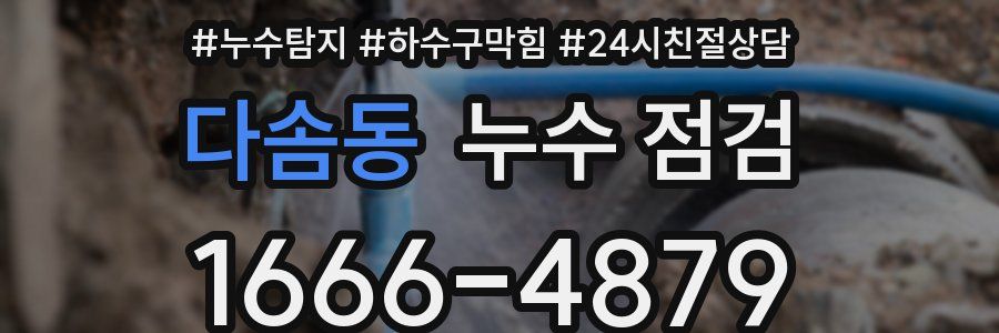 다솜동 누수 점검