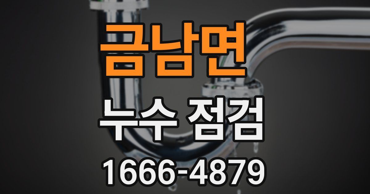 금남면 누수 점검