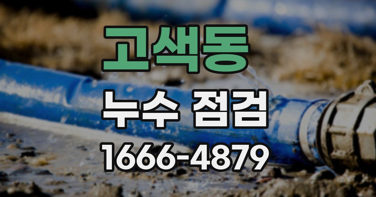 고색동 누수 점검