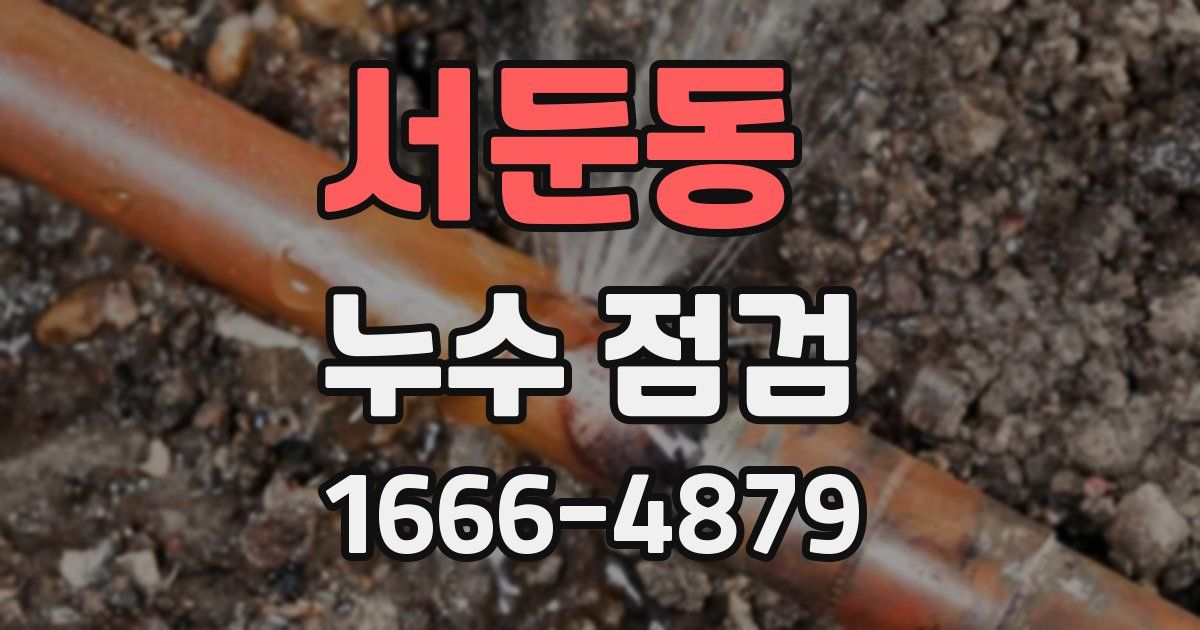 서둔동 누수 점검