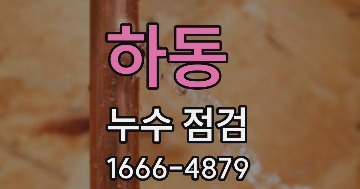 하동 누수 점검
