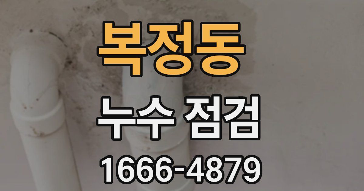 복정동 누수 점검