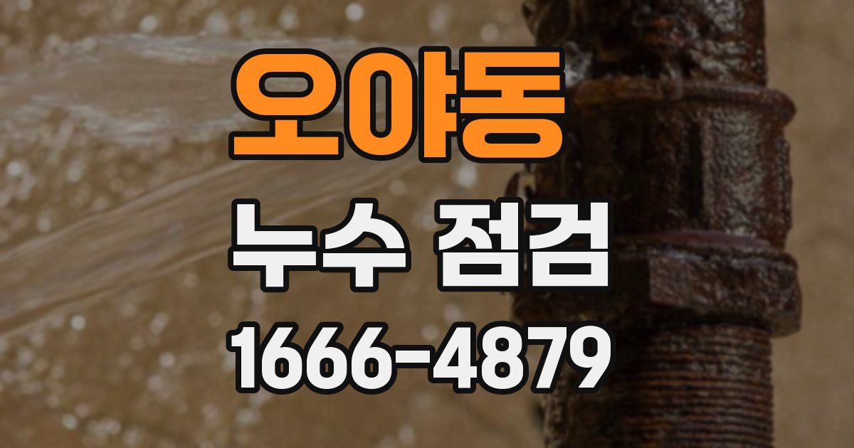 오야동 누수 점검