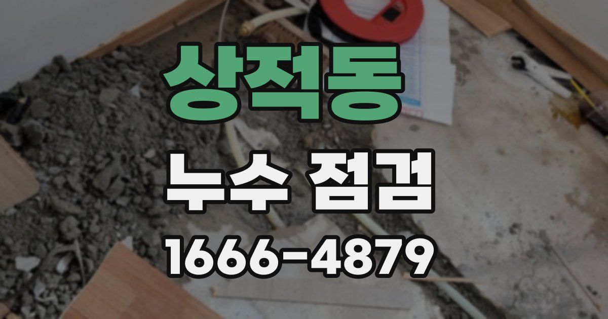 상적동 누수 점검