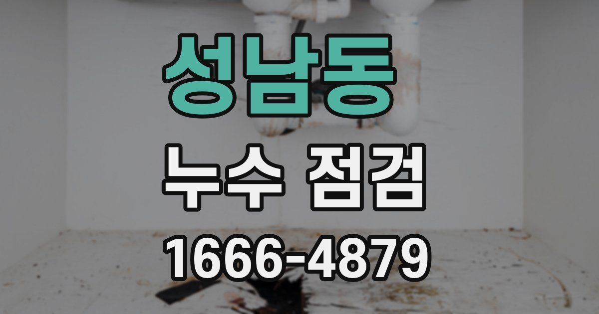 성남동 누수 점검