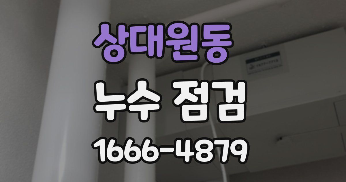 상대원동 누수 점검