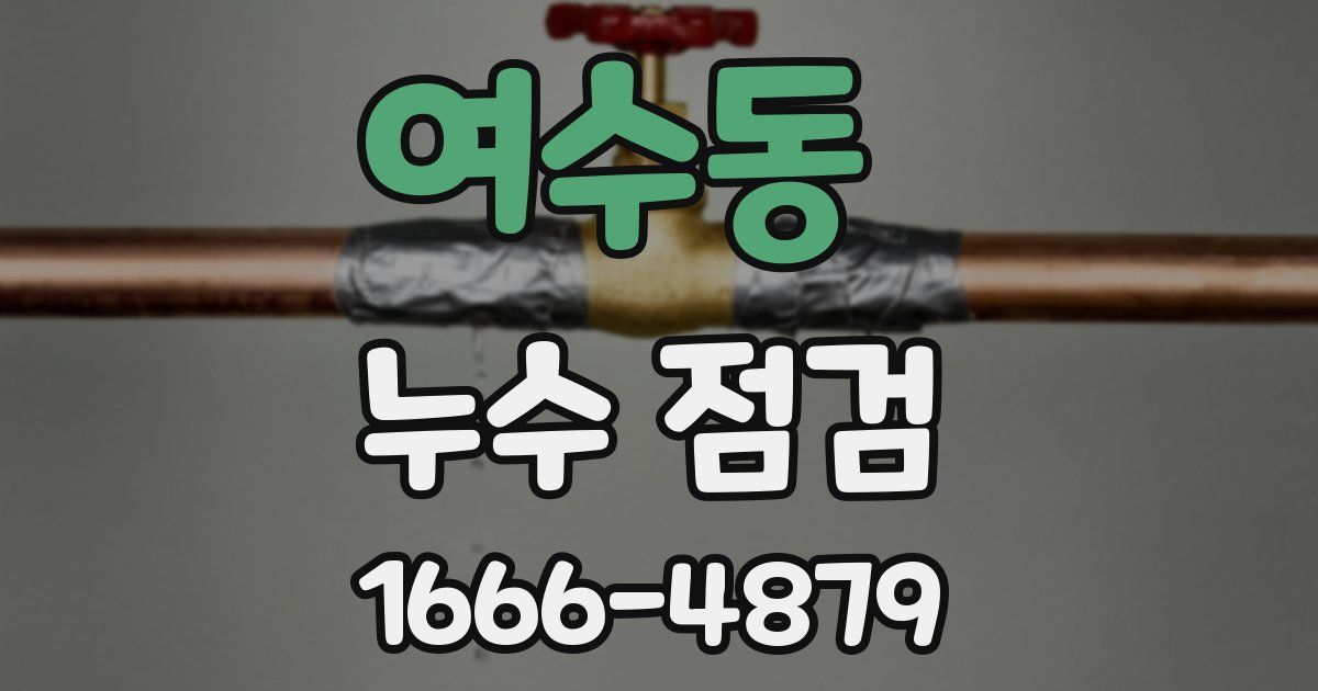 여수동 누수 점검