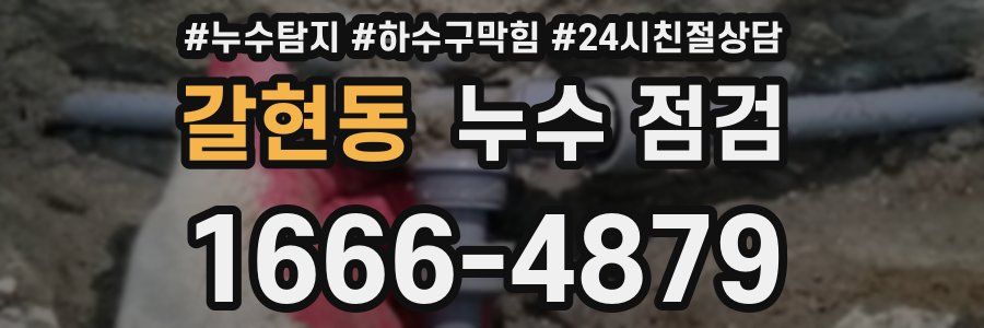 갈현동 누수 점검