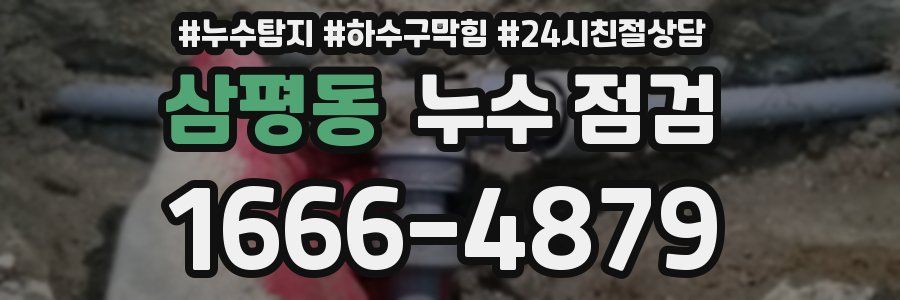 삼평동 누수 점검