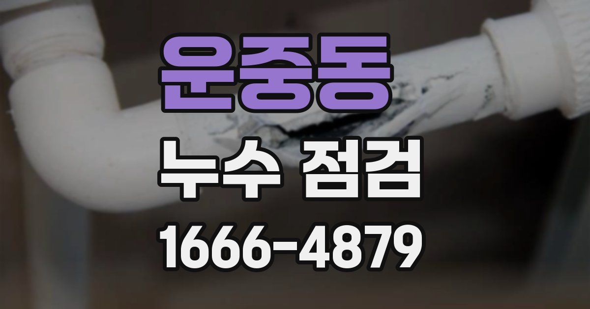 운중동 누수 점검