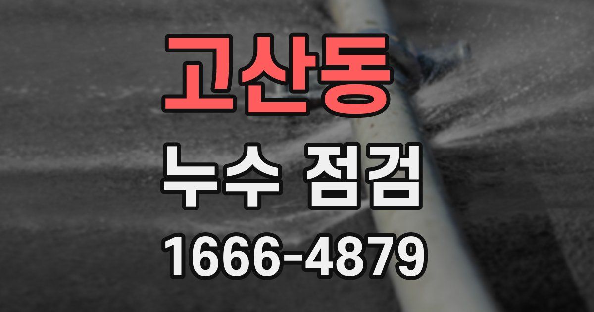 고산동 누수 점검