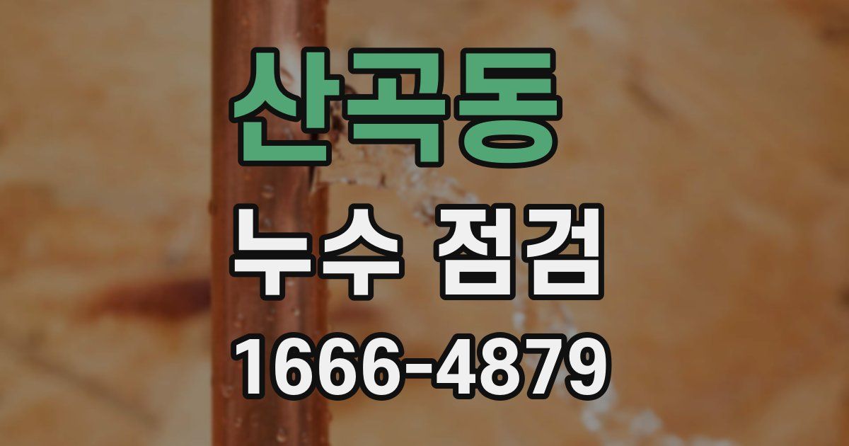산곡동 누수 점검