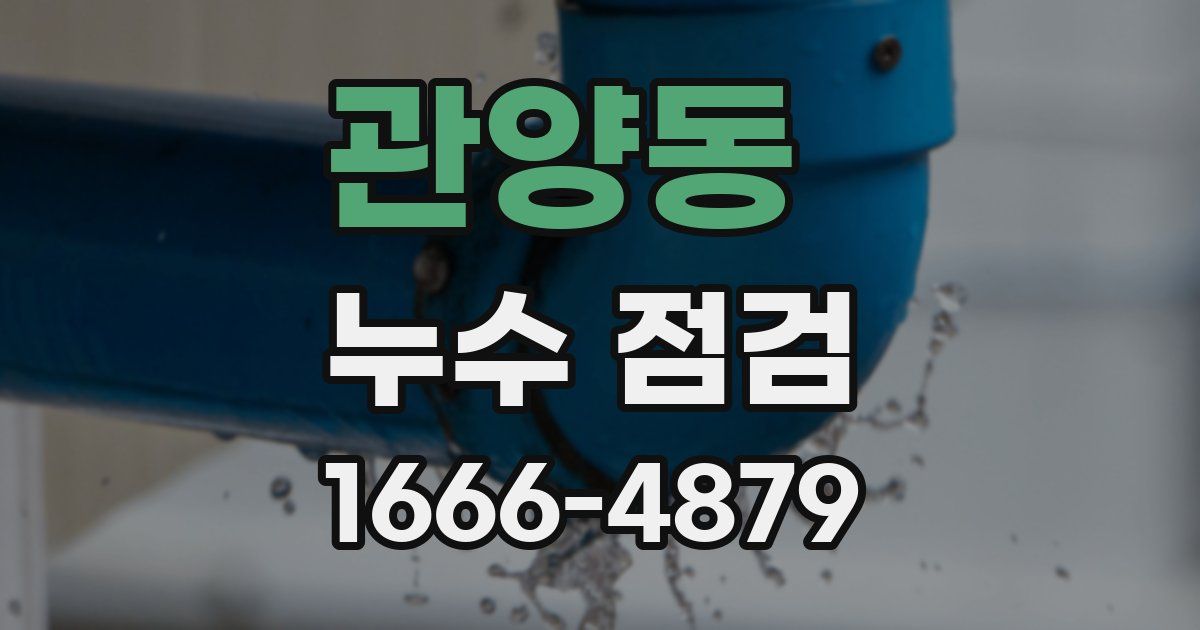 관양동 누수 점검