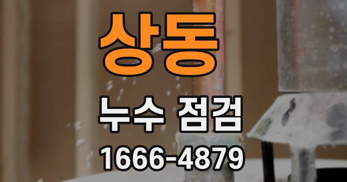 상동 누수 점검